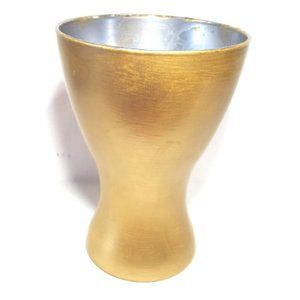 NEW Painted gold and silver vase, 7.5 inches tall, Christmas and Fall decor